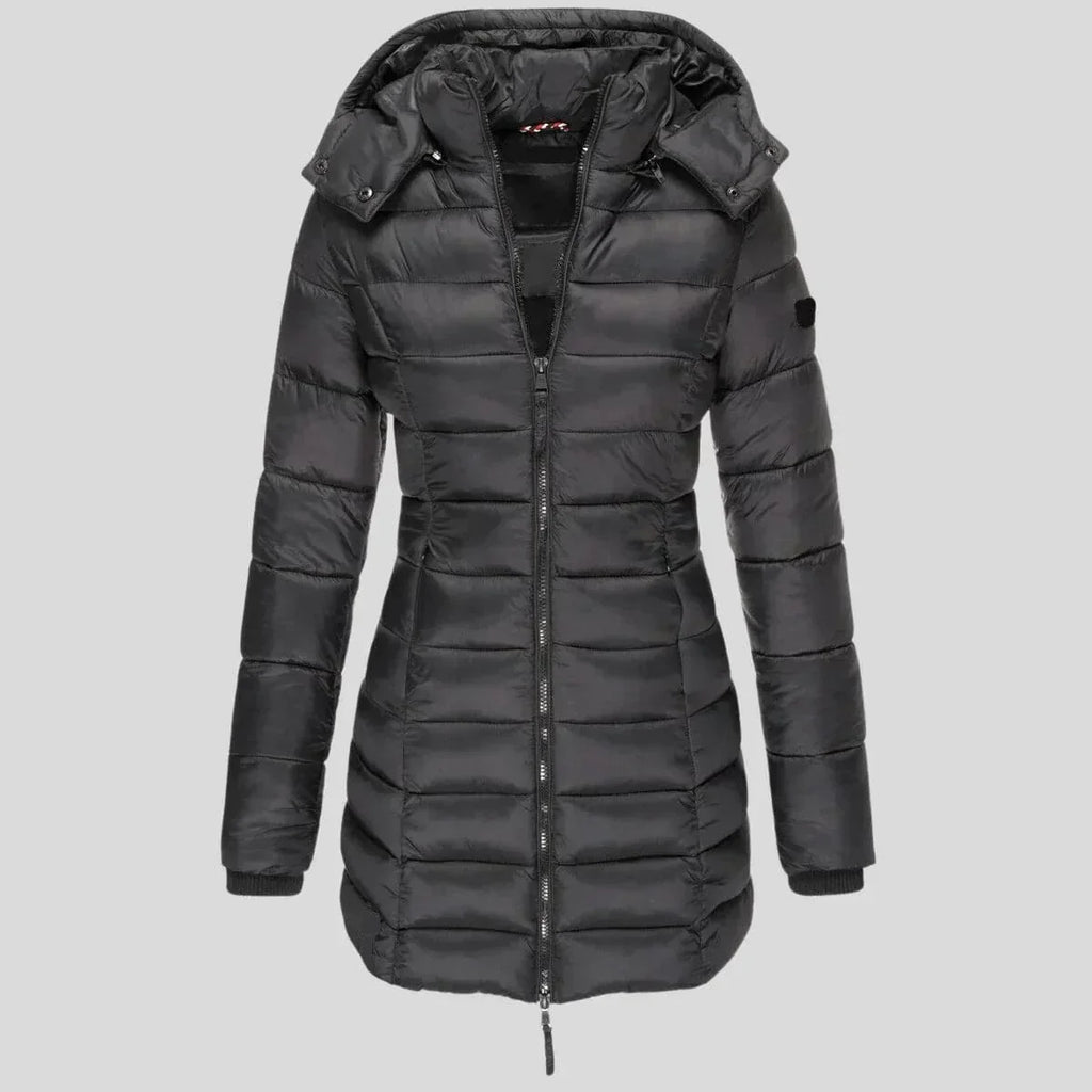 Linda - Manteau d'Hiver Long Élegant Matelassé