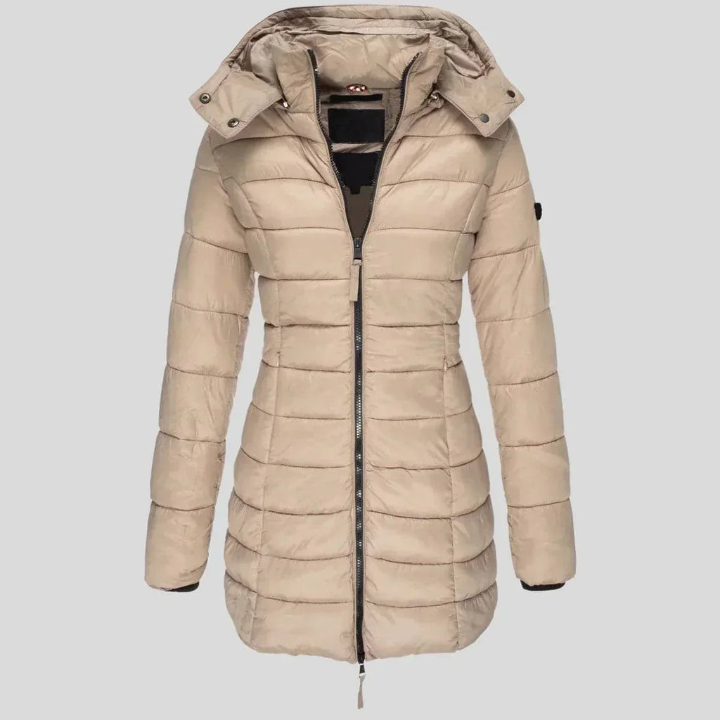 Linda - Manteau d'Hiver Long Élegant Matelassé