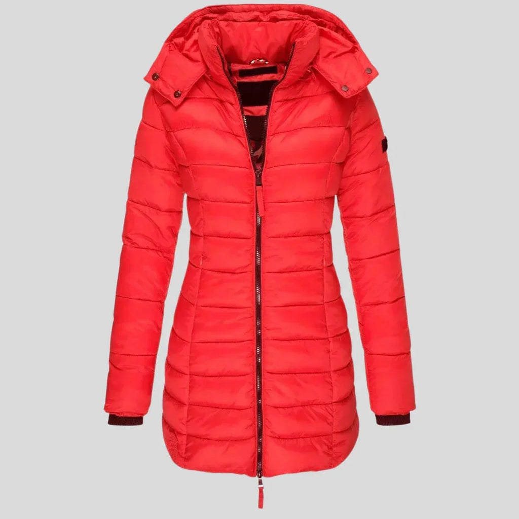 Linda - Manteau d'Hiver Long Élegant Matelassé