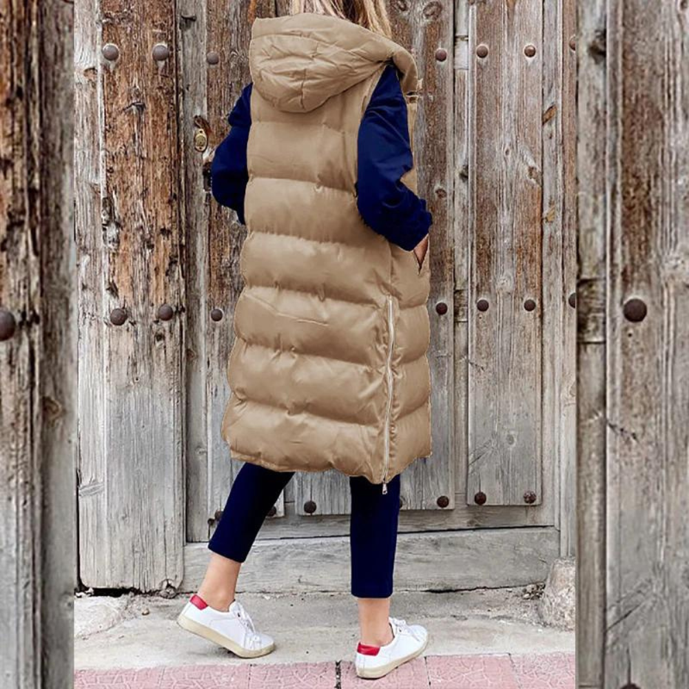Christine - Manteau d'Hiver Long et Matelassé au Style Élégant