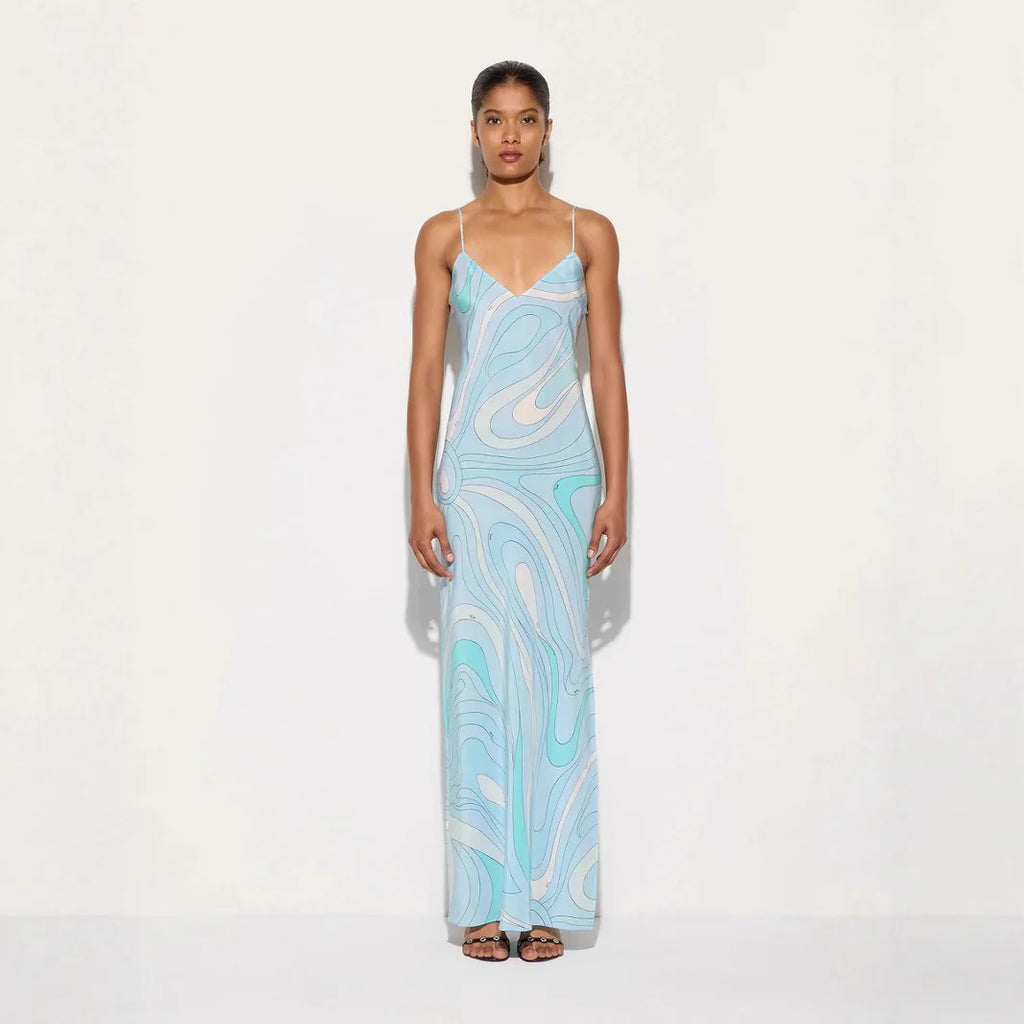 Robe Maxi à Fente Imprimée – Robe de Soirée Élégante pour Femmes