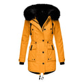 Parka pour femmes avec capuche, boutons et poches