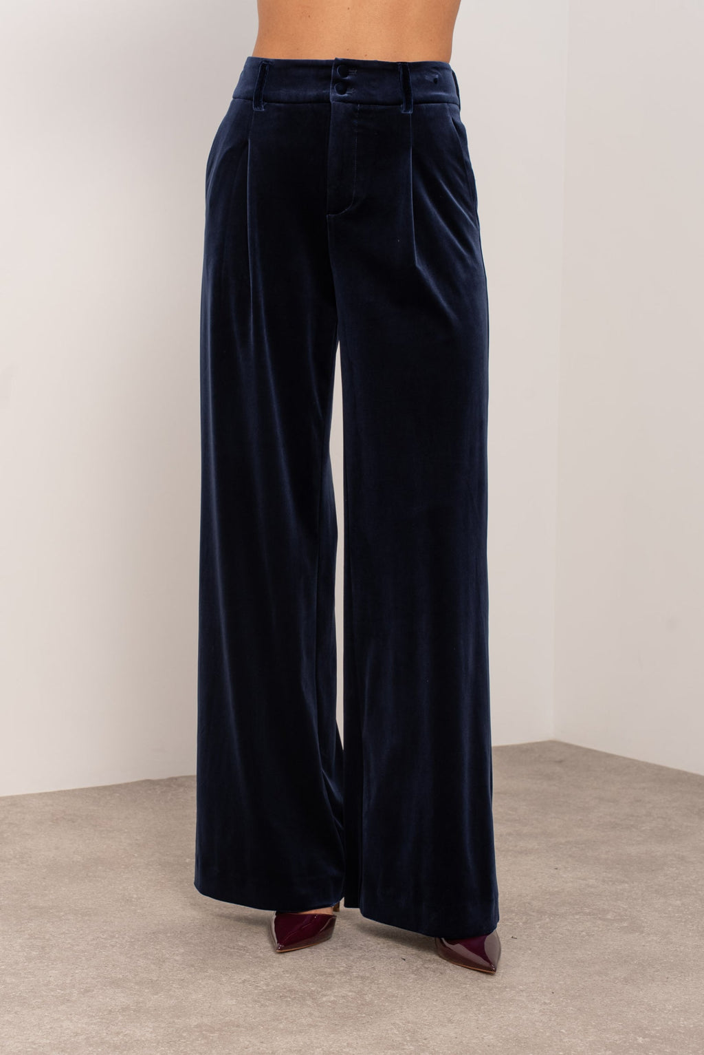 Pantalon large femme | Palazzo en velours & coupe élégante taille haute