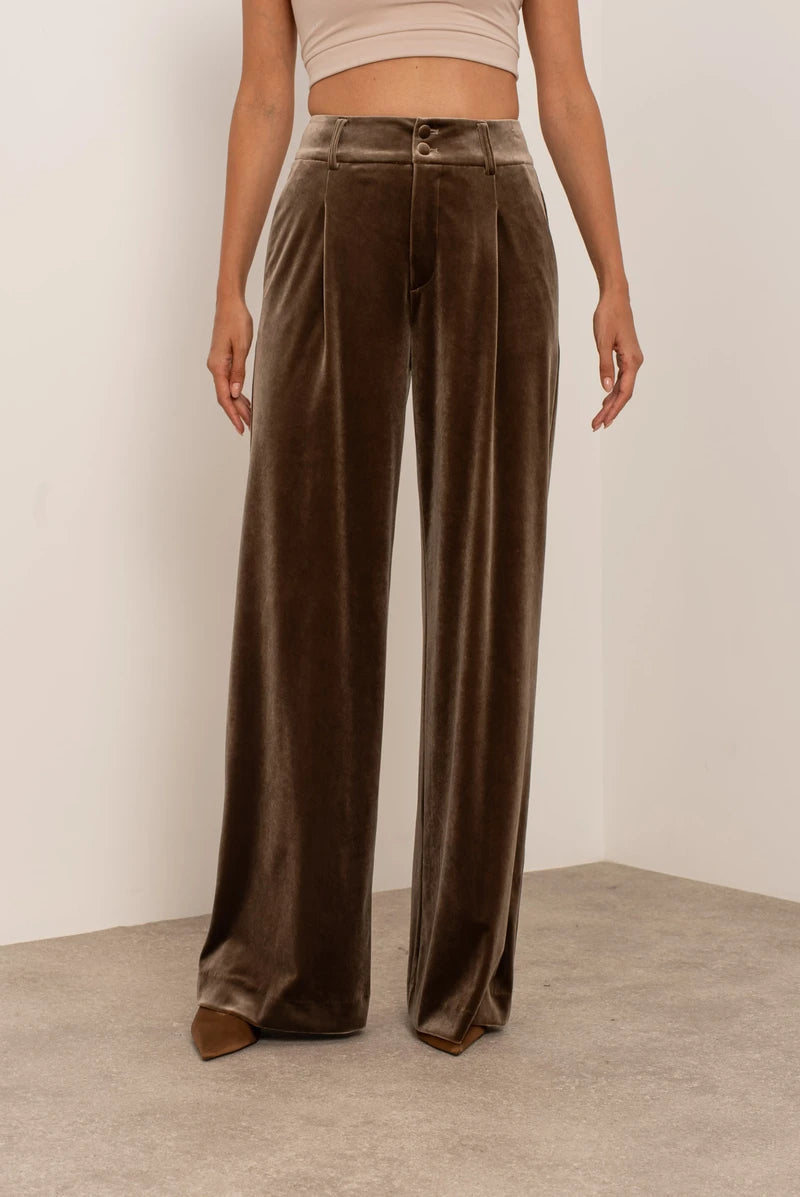 Pantalon large femme | Palazzo en velours & coupe élégante taille haute