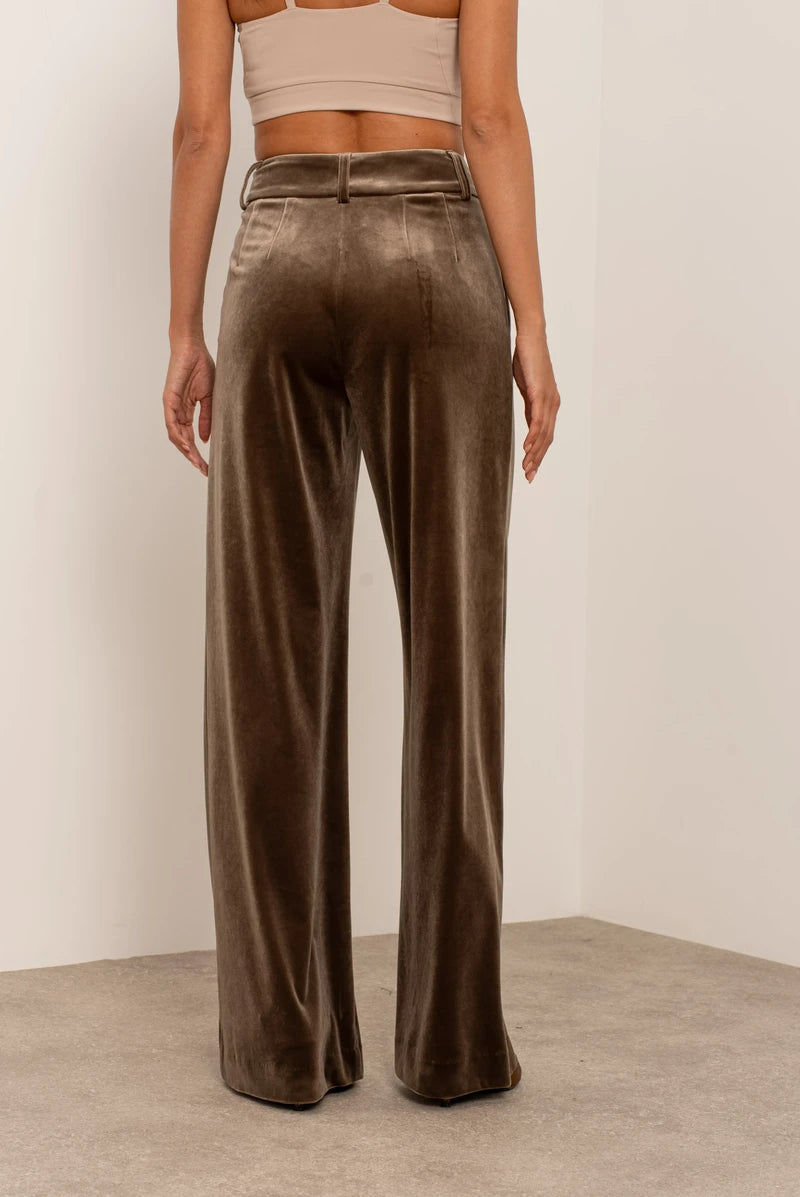 Pantalon large femme | Palazzo en velours & coupe élégante taille haute