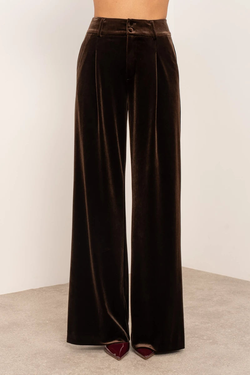 Pantalon large femme | Palazzo en velours & coupe élégante taille haute