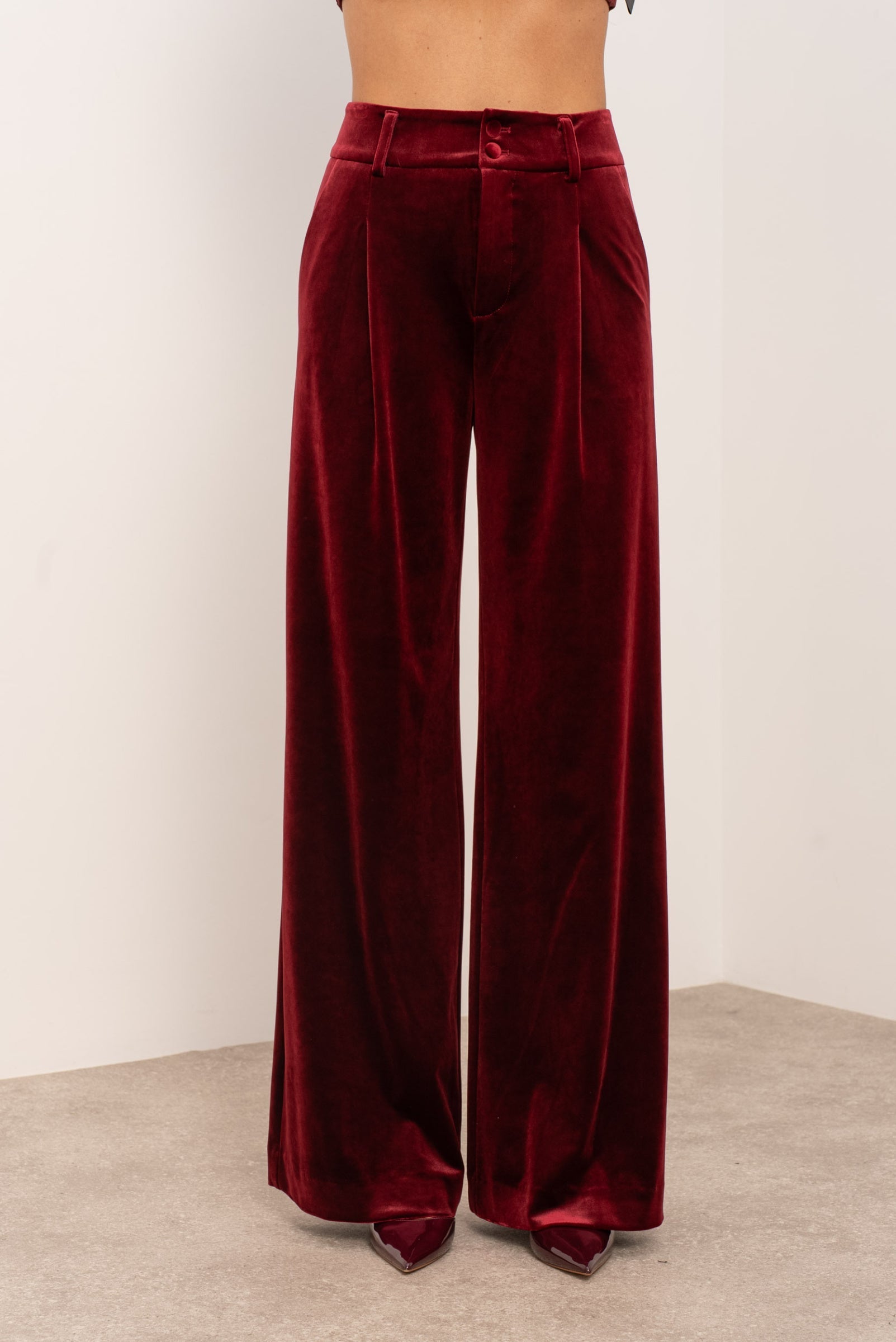 Pantalon large femme | Palazzo en velours & coupe élégante taille haute