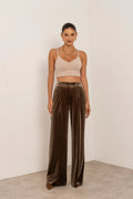 Pantalon large femme | Palazzo en velours & coupe élégante taille haute