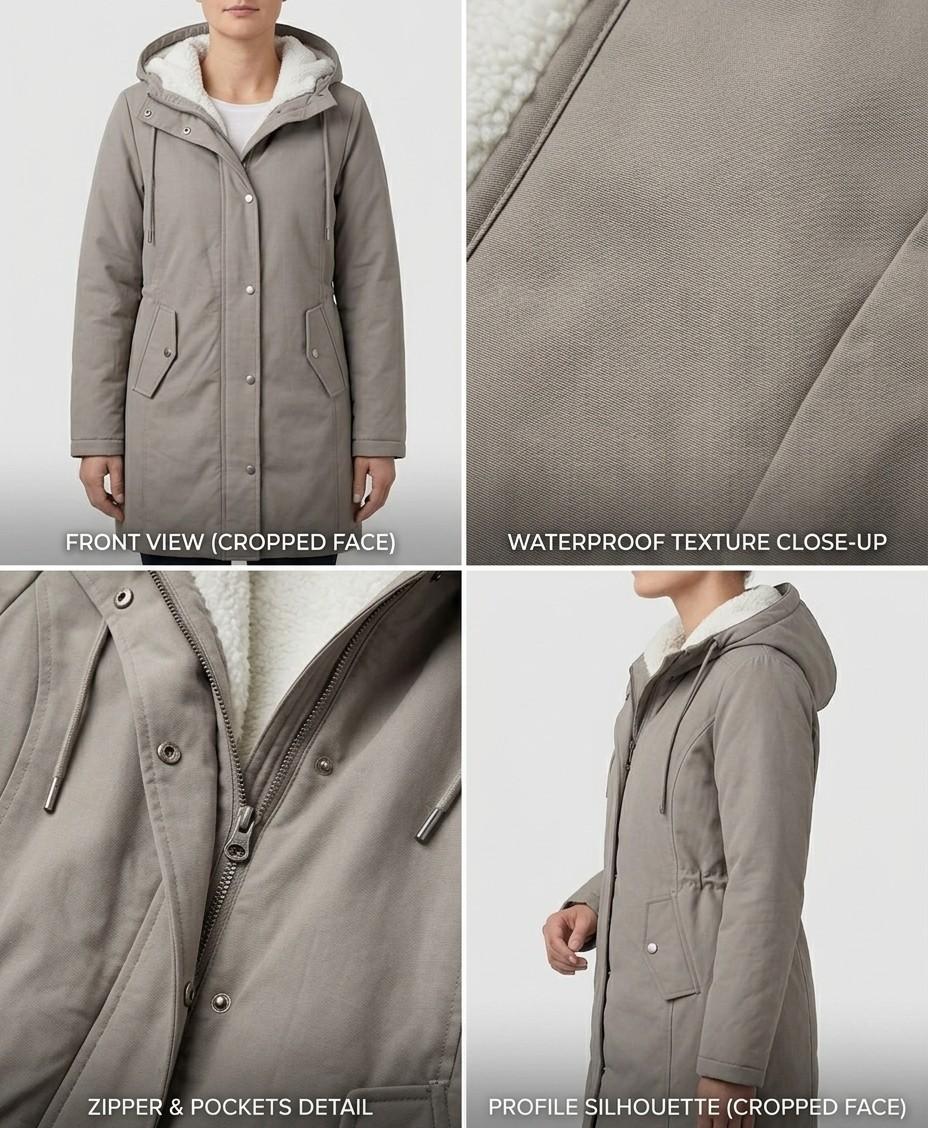 PARKA D'HIVER AVEC DOUBLURE EN POLAIRE POUR FEMMES