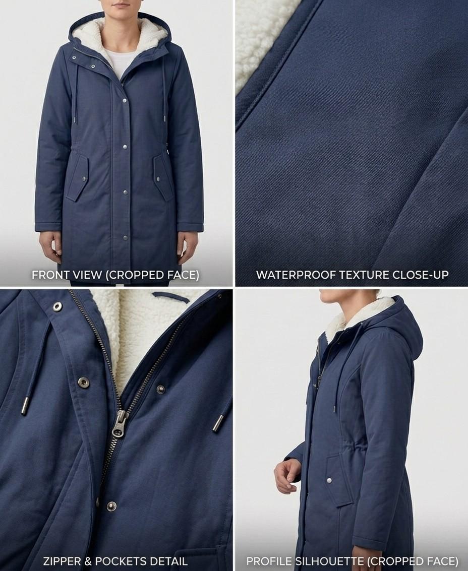 PARKA D'HIVER AVEC DOUBLURE EN POLAIRE POUR FEMMES