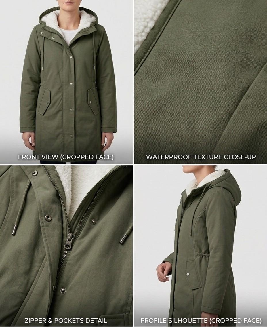 PARKA D'HIVER AVEC DOUBLURE EN POLAIRE POUR FEMMES