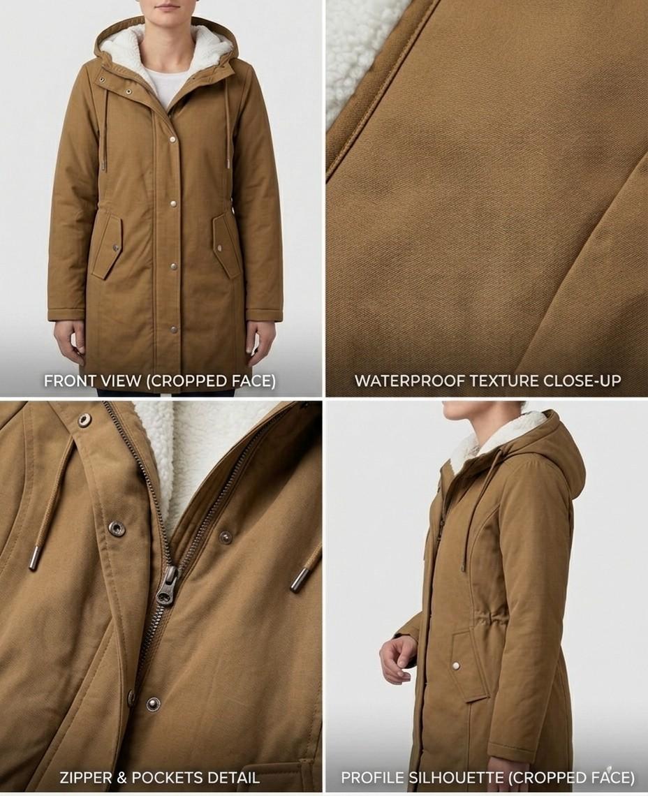 PARKA D'HIVER AVEC DOUBLURE EN POLAIRE POUR FEMMES