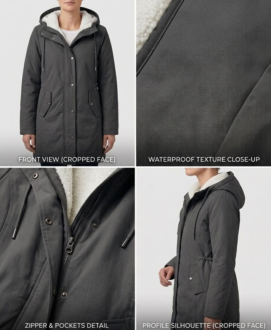 PARKA D'HIVER AVEC DOUBLURE EN POLAIRE POUR FEMMES