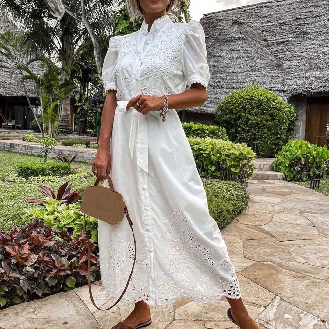 Celeste | Robe maxi femme avec ceinture à nouer