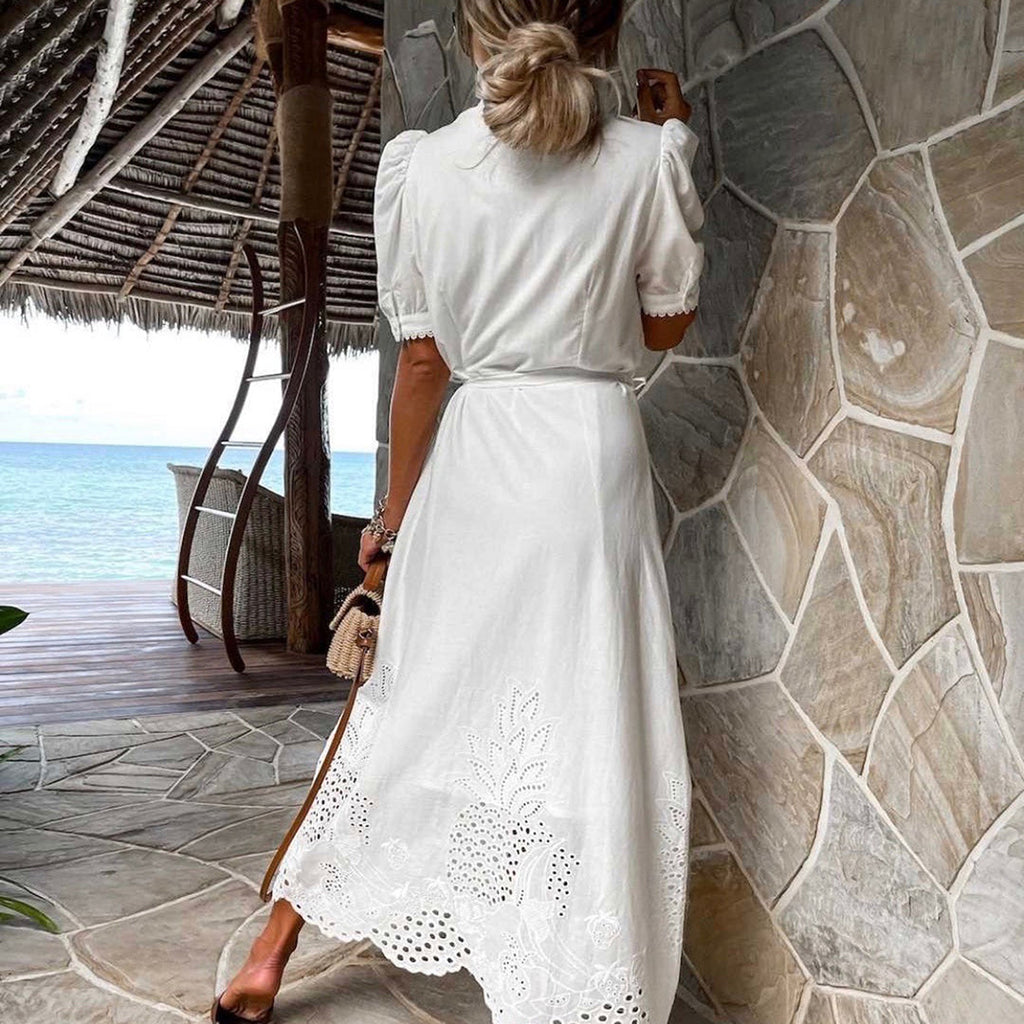 Celeste | Robe maxi femme avec ceinture à nouer