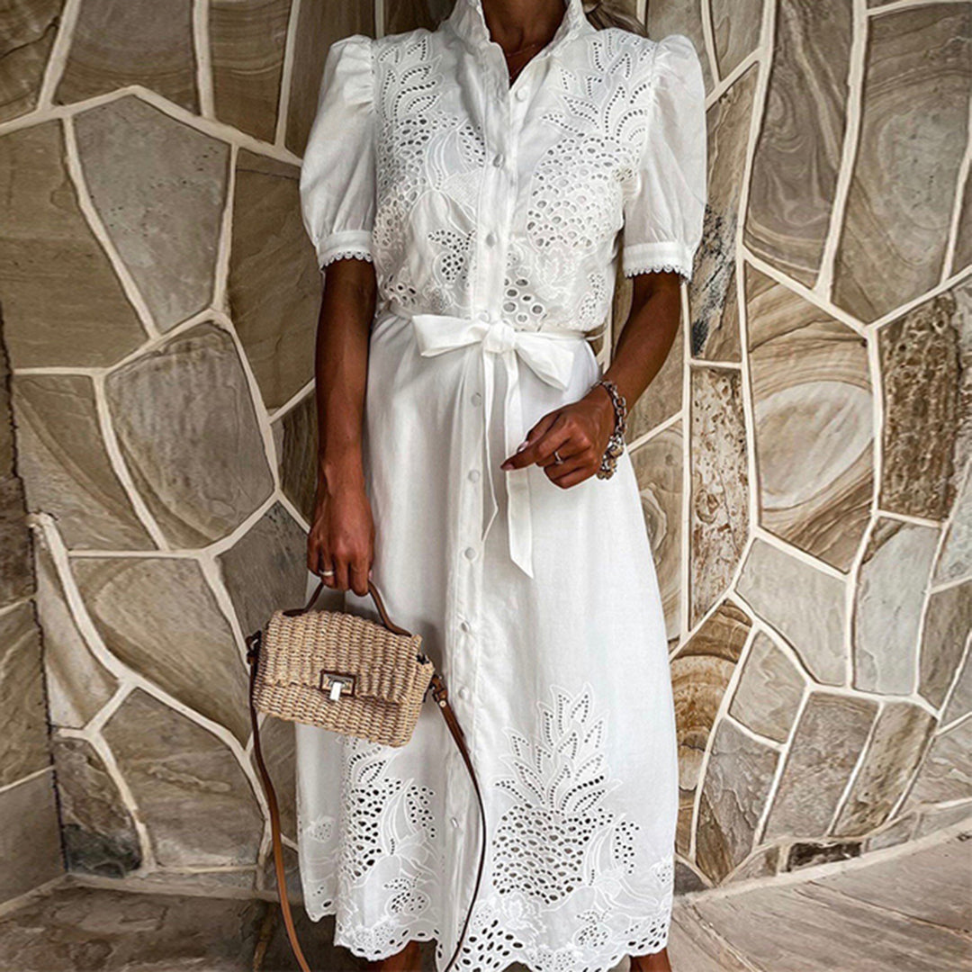 Celeste | Robe maxi femme avec ceinture à nouer