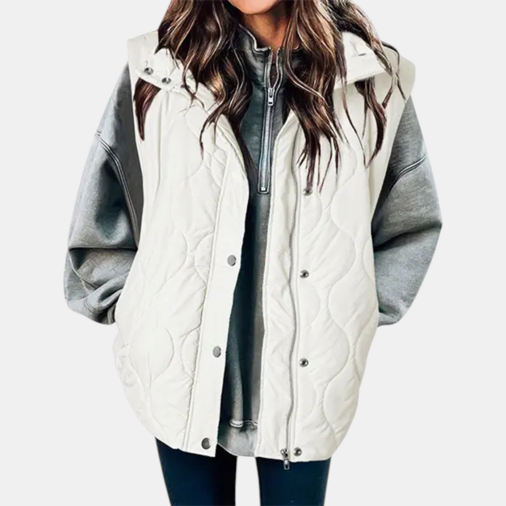 Gilet pour femmes avec boutons et poches, capuche