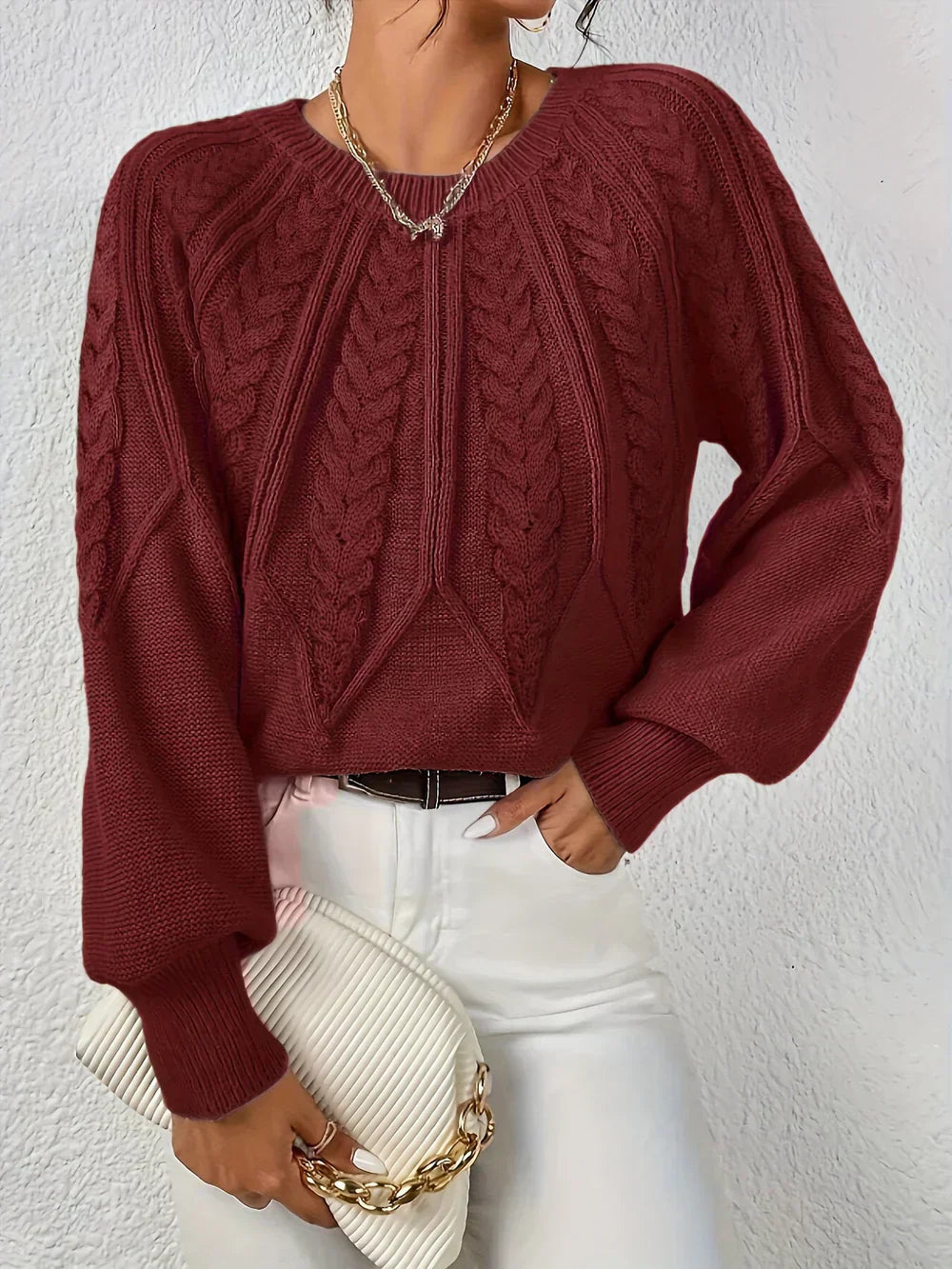 Diana | Pull en Tricot à Motif de Tresses Élégant et Confortable pour Femmes