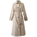 Manteau Long pour Femme avec Ceinture et Col Volant pour l'Hiver