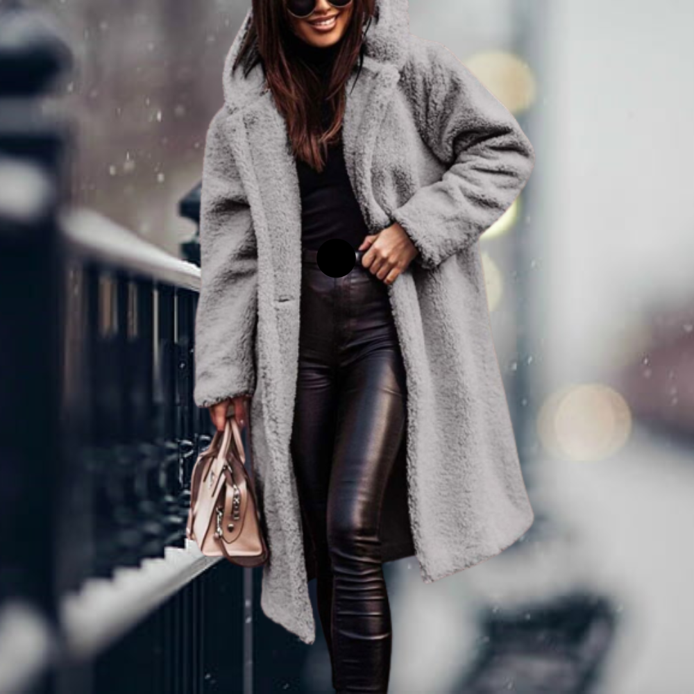 Manteau d'hiver Femme | Manteau en Teddy Femme | Capuche pour protection contre le vent et sensation de chaleur