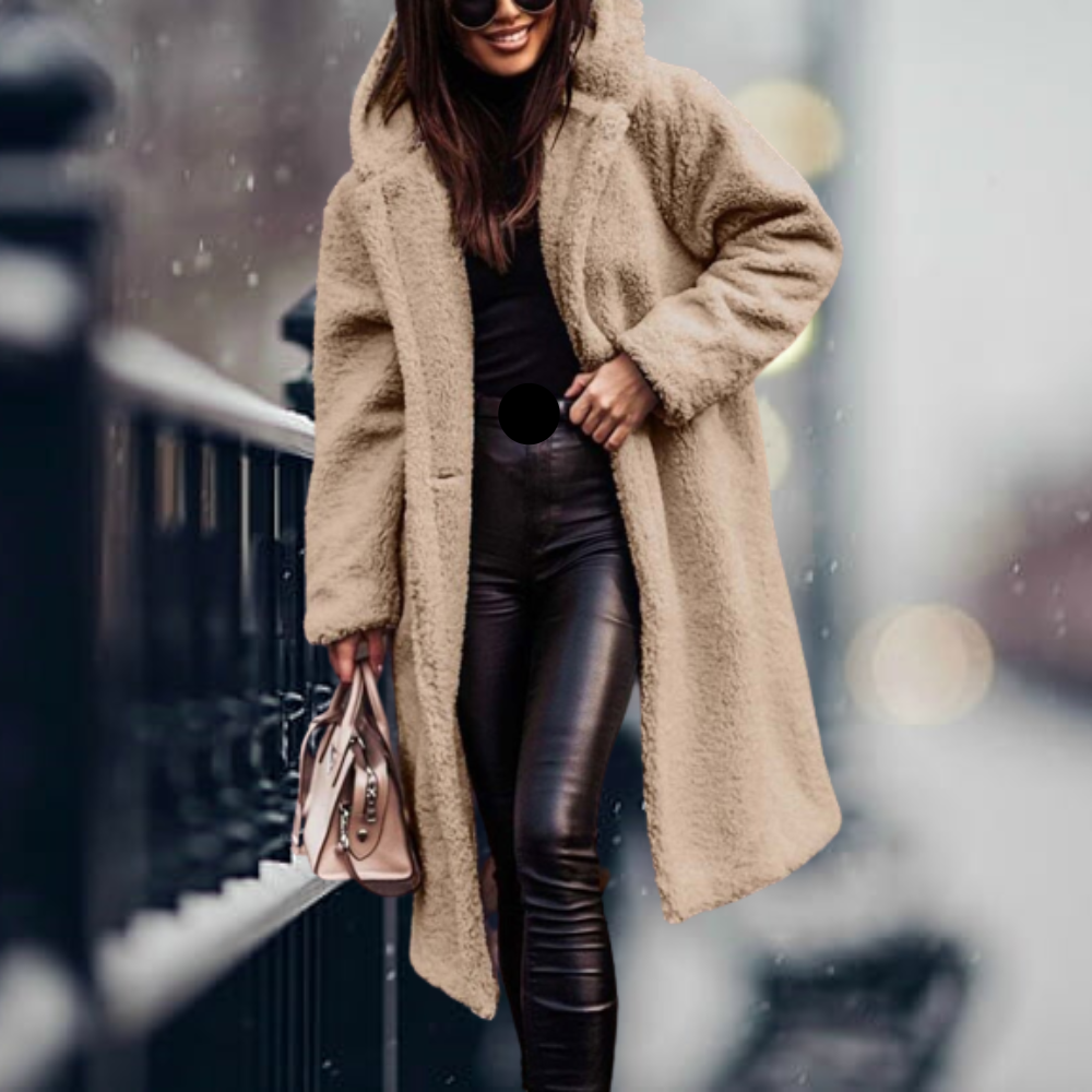 Manteau d'hiver Femme | Manteau en Teddy Femme | Capuche pour protection contre le vent et sensation de chaleur
