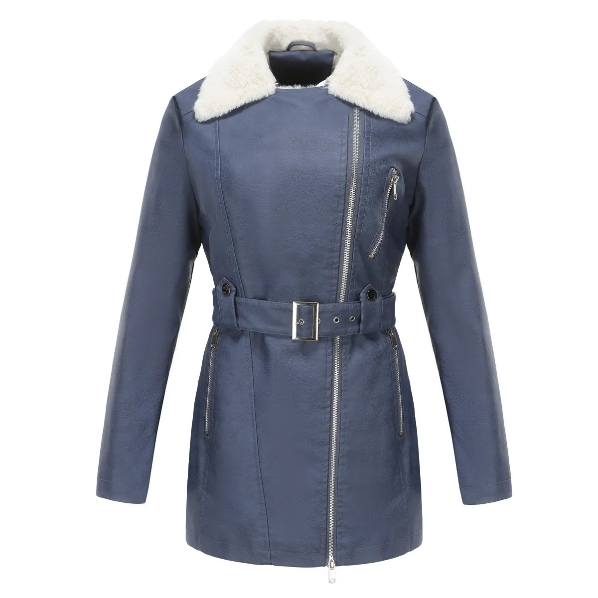 Manteau d'hiver pour femmes avec ceinture et poches