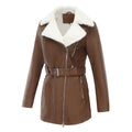 Manteau d'hiver pour femmes avec ceinture et poches