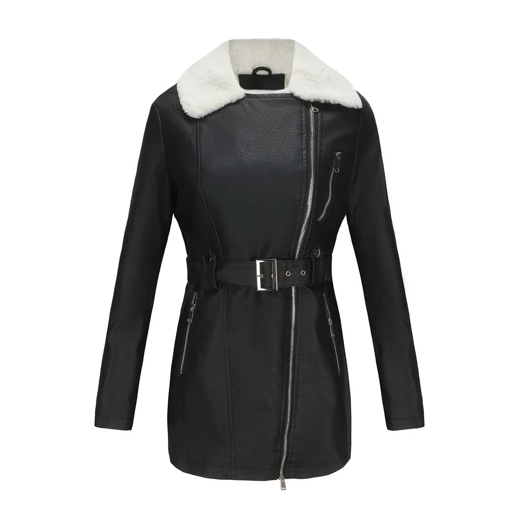 Manteau d'hiver pour femmes avec ceinture et poches