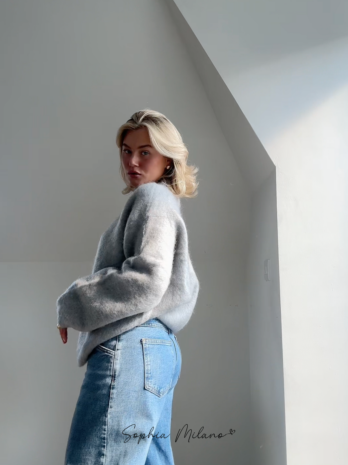 Pull élégant avec col rond et coupe décontractée
