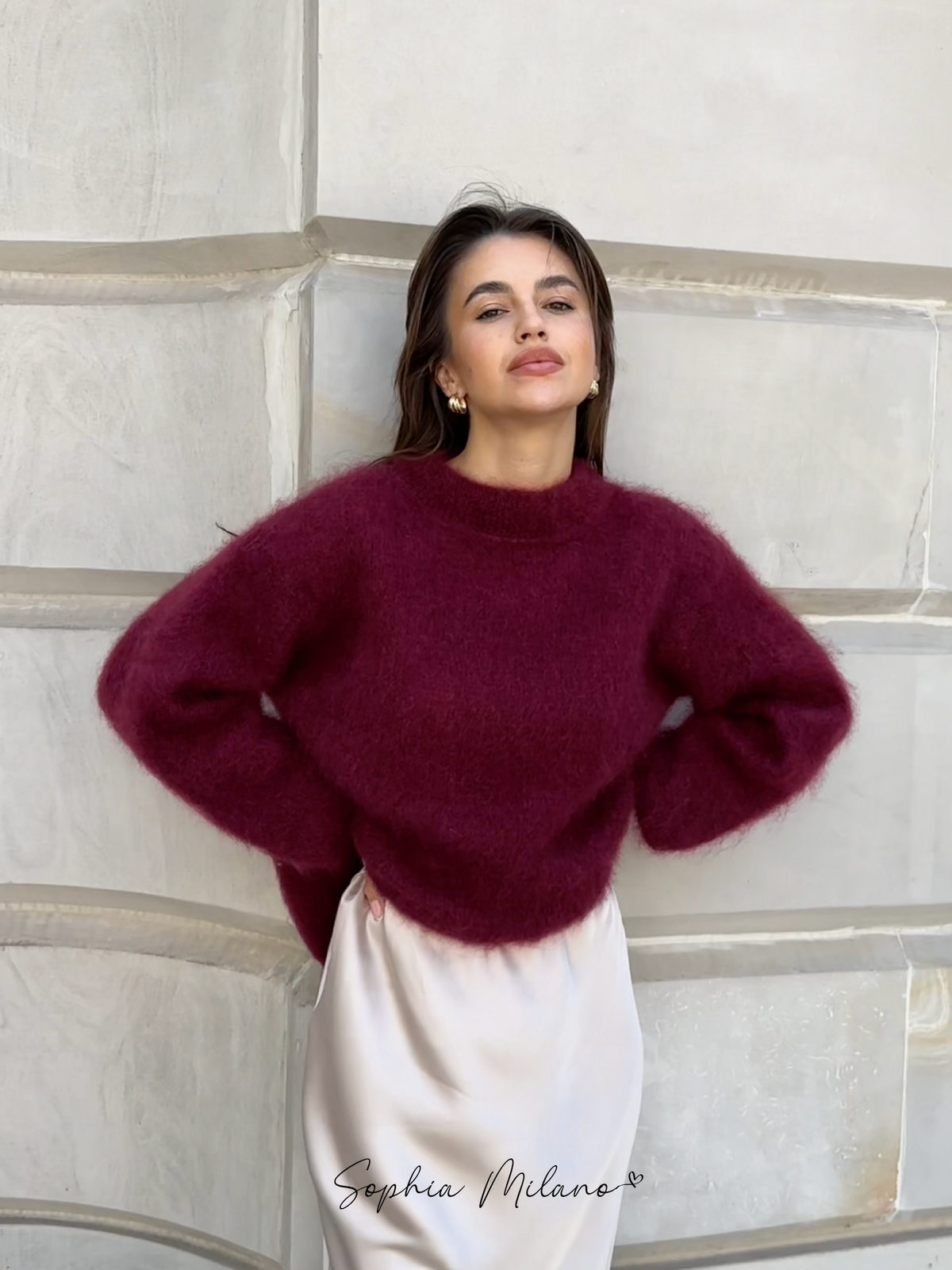 Pull élégant avec col rond et coupe décontractée