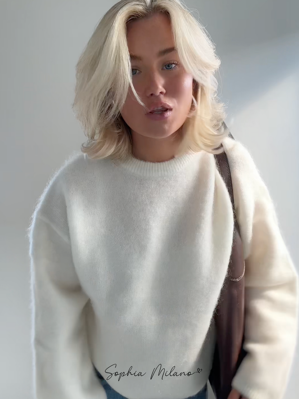 Pull élégant avec col rond et coupe décontractée
