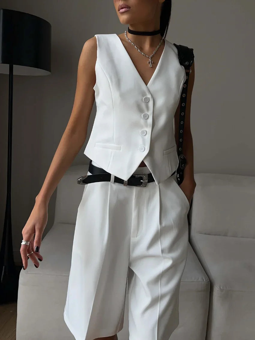 Ensemble Débardeur Et Short 2 Pièces Avec Coupe Coordonnée Pour Femme | Idéal Pour La Saison Estivale