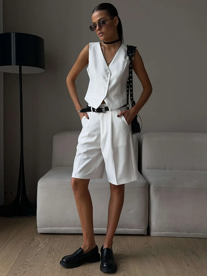 Ensemble Débardeur Et Short 2 Pièces Avec Coupe Coordonnée Pour Femme | Idéal Pour La Saison Estivale