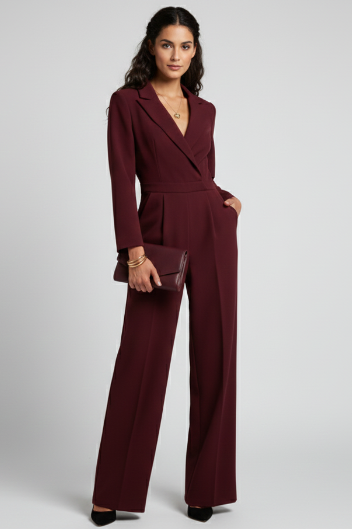 Charlotte | Combinaison Sur Mesure Avec Décolleté Croisé Et Jambes Amples Pour Femme