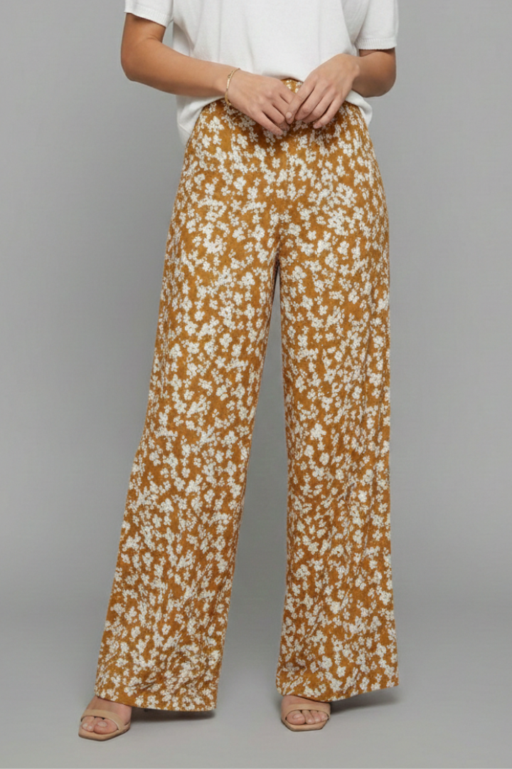 Bella | Pantalons Palazzo Décontractés Avec Imprimé Floral Et Jambes Amples Pour Femme