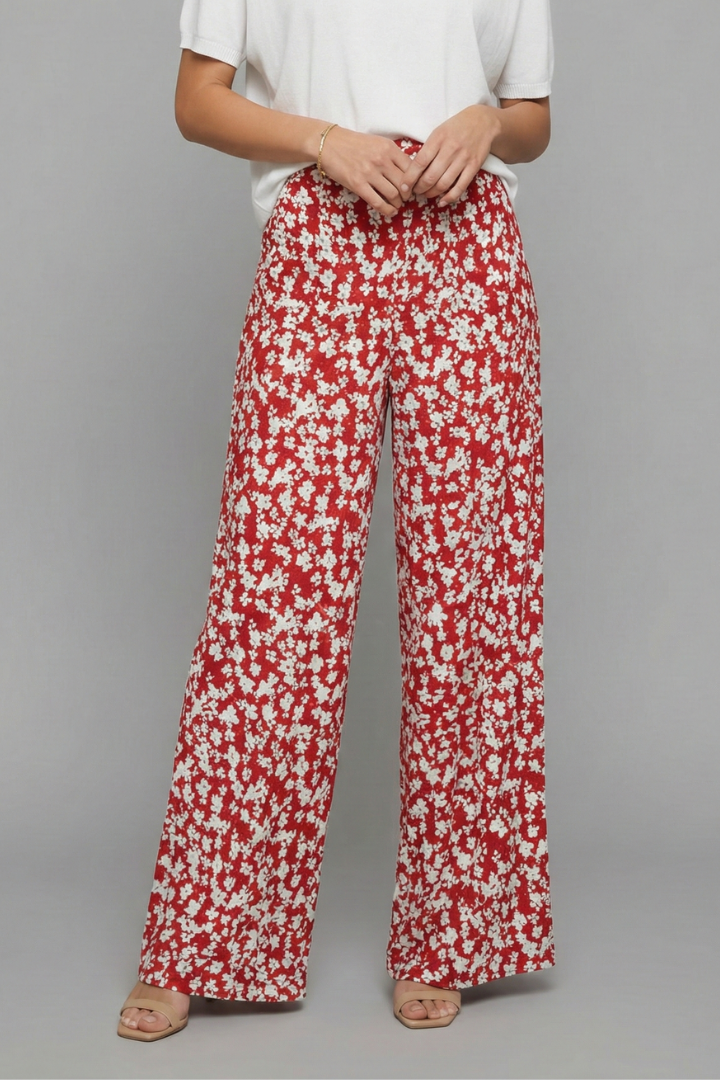 Bella | Pantalons Palazzo Décontractés Avec Imprimé Floral Et Jambes Amples Pour Femme