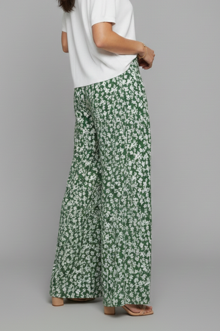 Bella | Pantalons Palazzo Décontractés Avec Imprimé Floral Et Jambes Amples Pour Femme