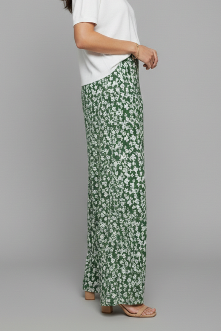 Bella | Pantalons Palazzo Décontractés Avec Imprimé Floral Et Jambes Amples Pour Femme