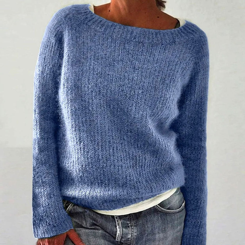 Pull Oversized en Tricot pour Femmes – Sweat-Shirt Décontracté à Col Ronde