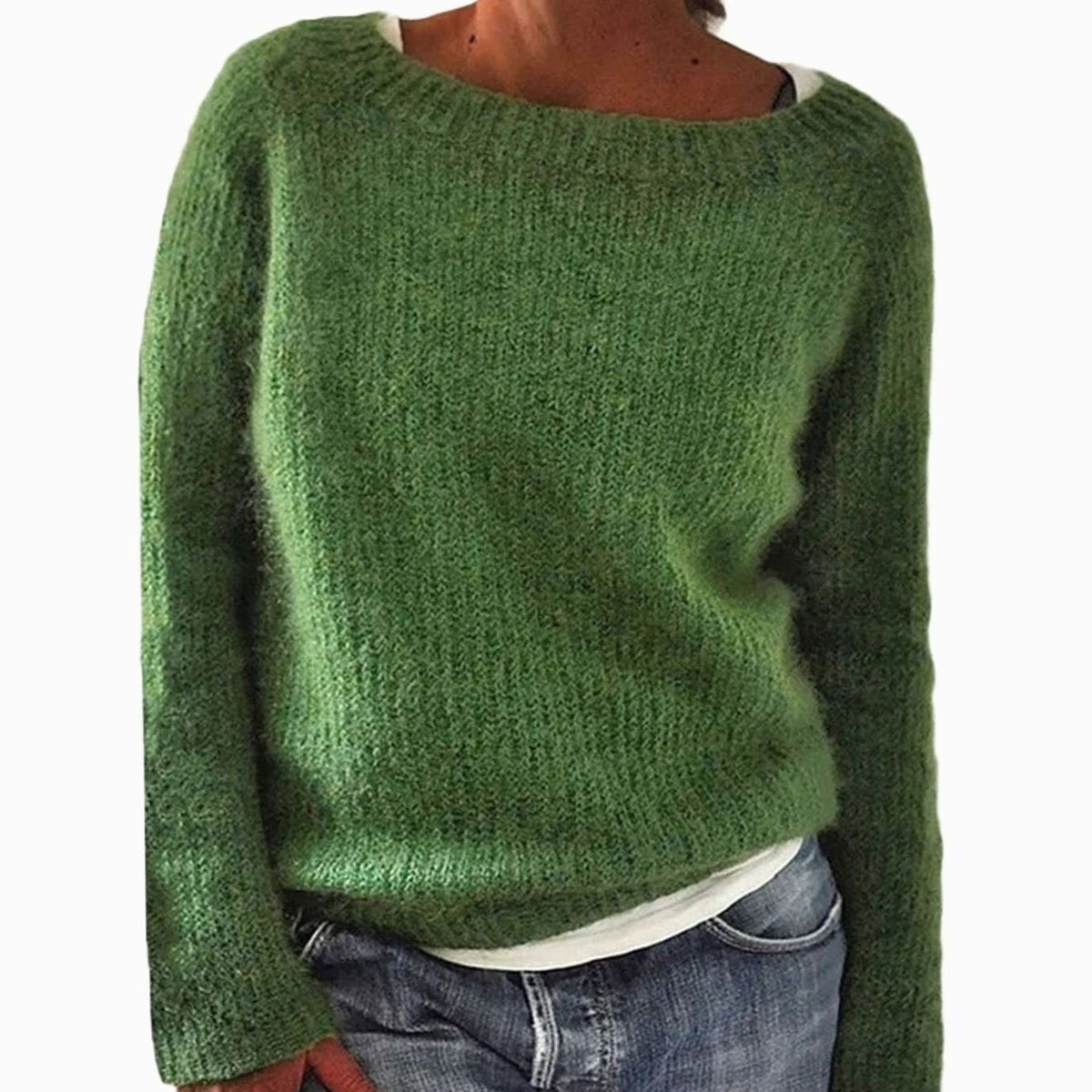 Pull Oversized en Tricot pour Femmes – Sweat-Shirt Décontracté à Col Ronde