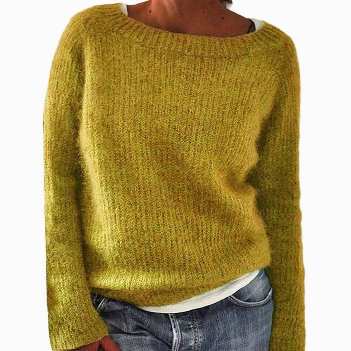 Pull Oversized en Tricot pour Femmes – Sweat-Shirt Décontracté à Col Ronde