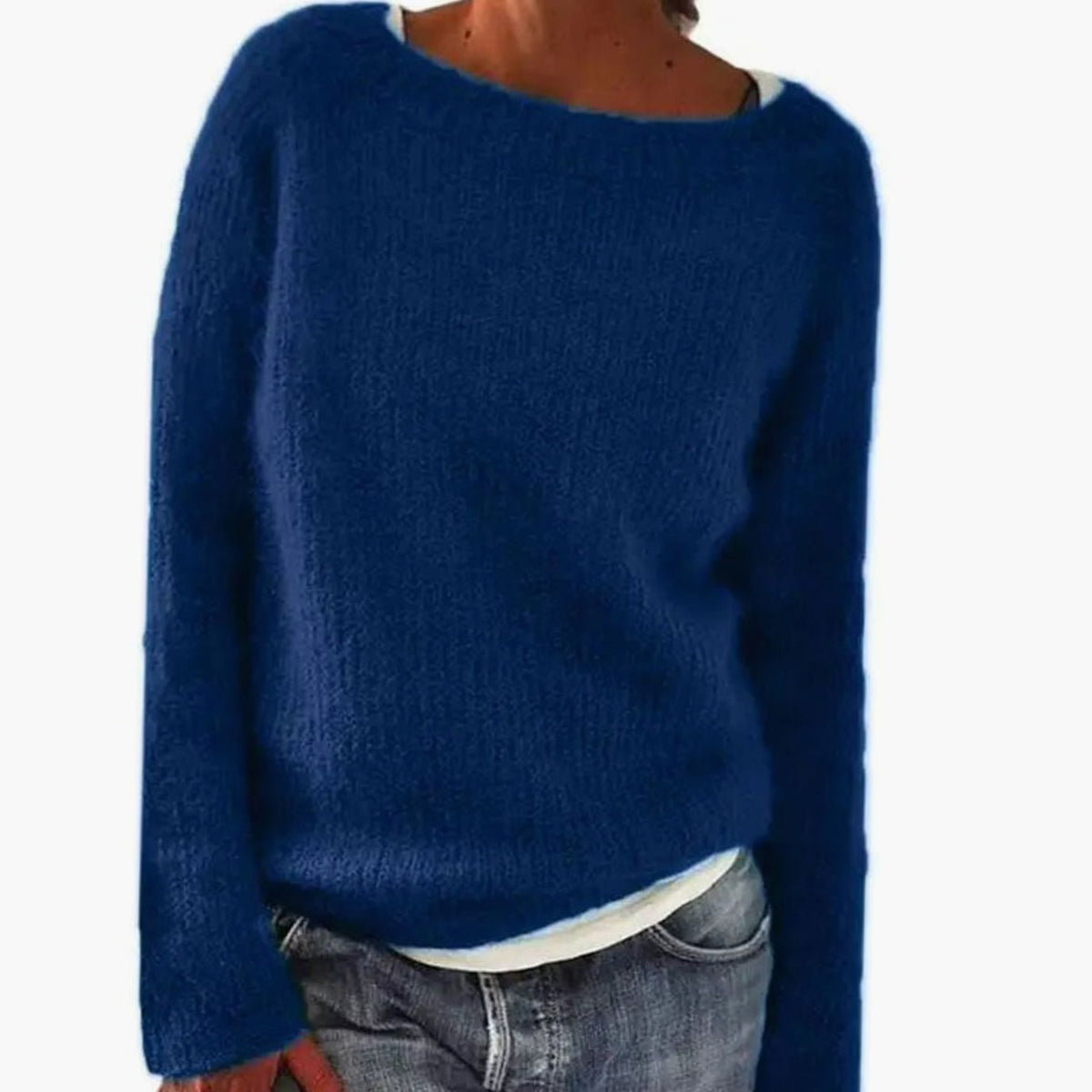 Pull Oversized en Tricot pour Femmes – Sweat-Shirt Décontracté à Col Ronde
