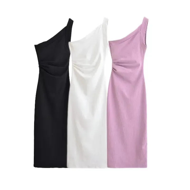 Robe Midi Asymétrique à Une Épaule