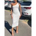 Robe Midi Asymétrique à Une Épaule