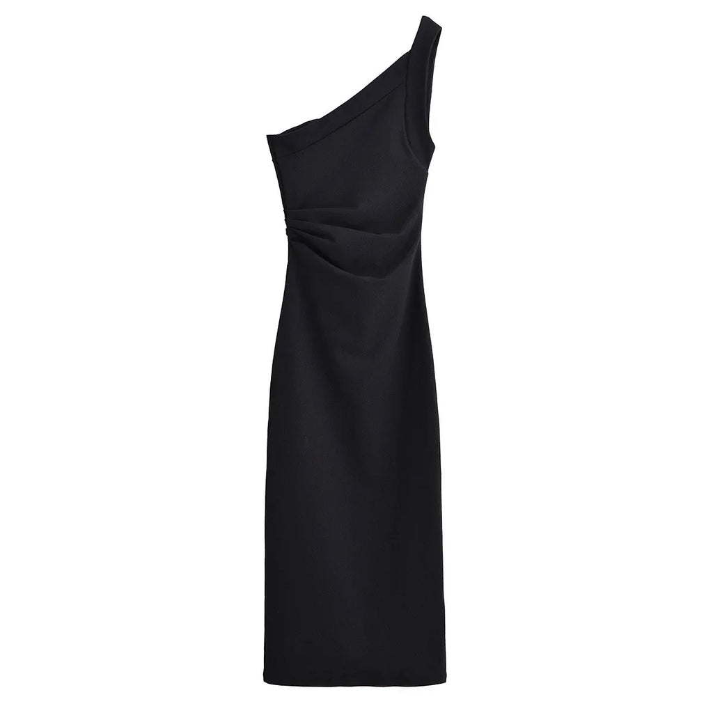 Robe Midi Asymétrique à Une Épaule