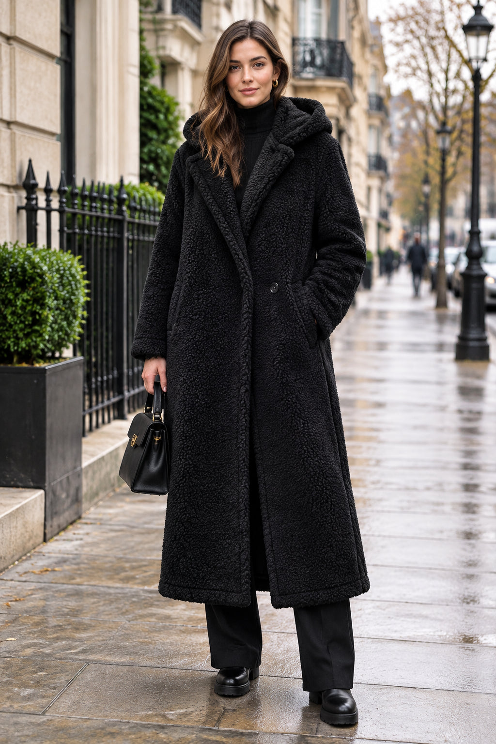 Manteau Long à Capuche pour Femmes