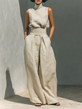 Sienna | Ensemble Top sans Manches et Pantalon Large