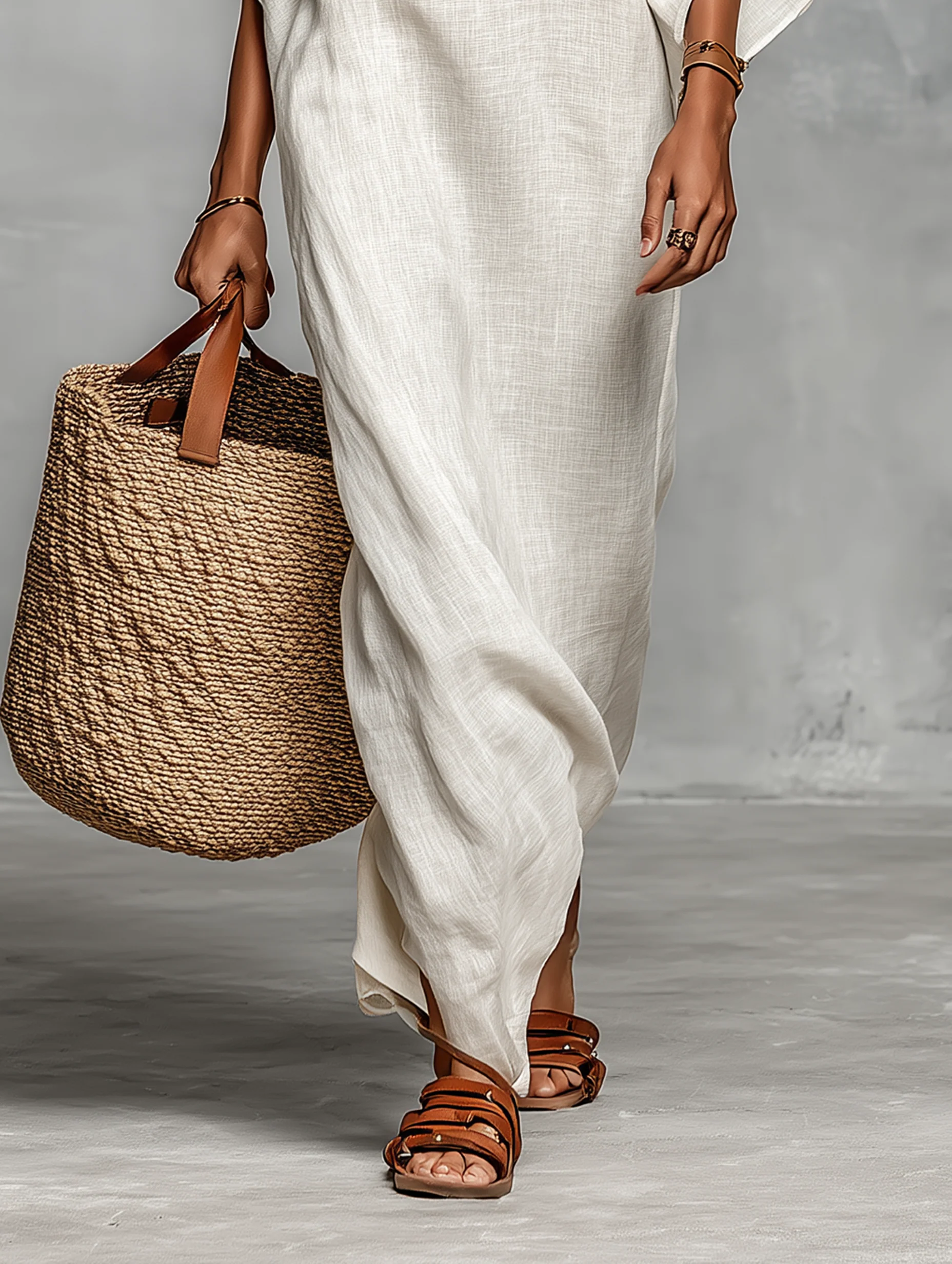 Avaline | Robe maxi sans épaules avec manches chauve-souris