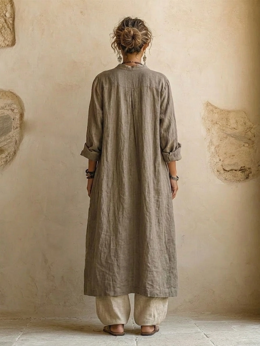 Amezola | Ensemble trois pièces naturel en coton et lin