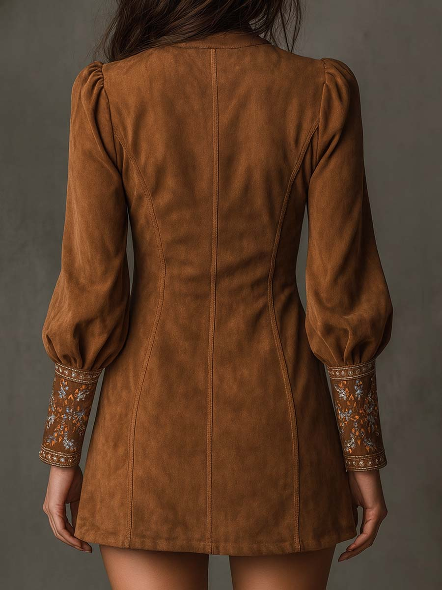 Lunori™ | Robe mini brodée Lila